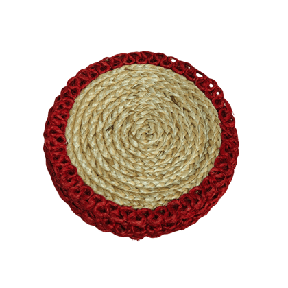 BANANA fiber 8" round mats : Set of 6 mats