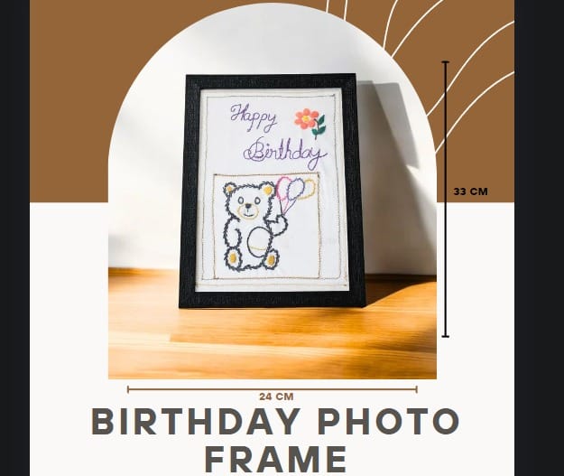 Happy Birthday Photo Frame, 24x33 cm, Handmade with Love