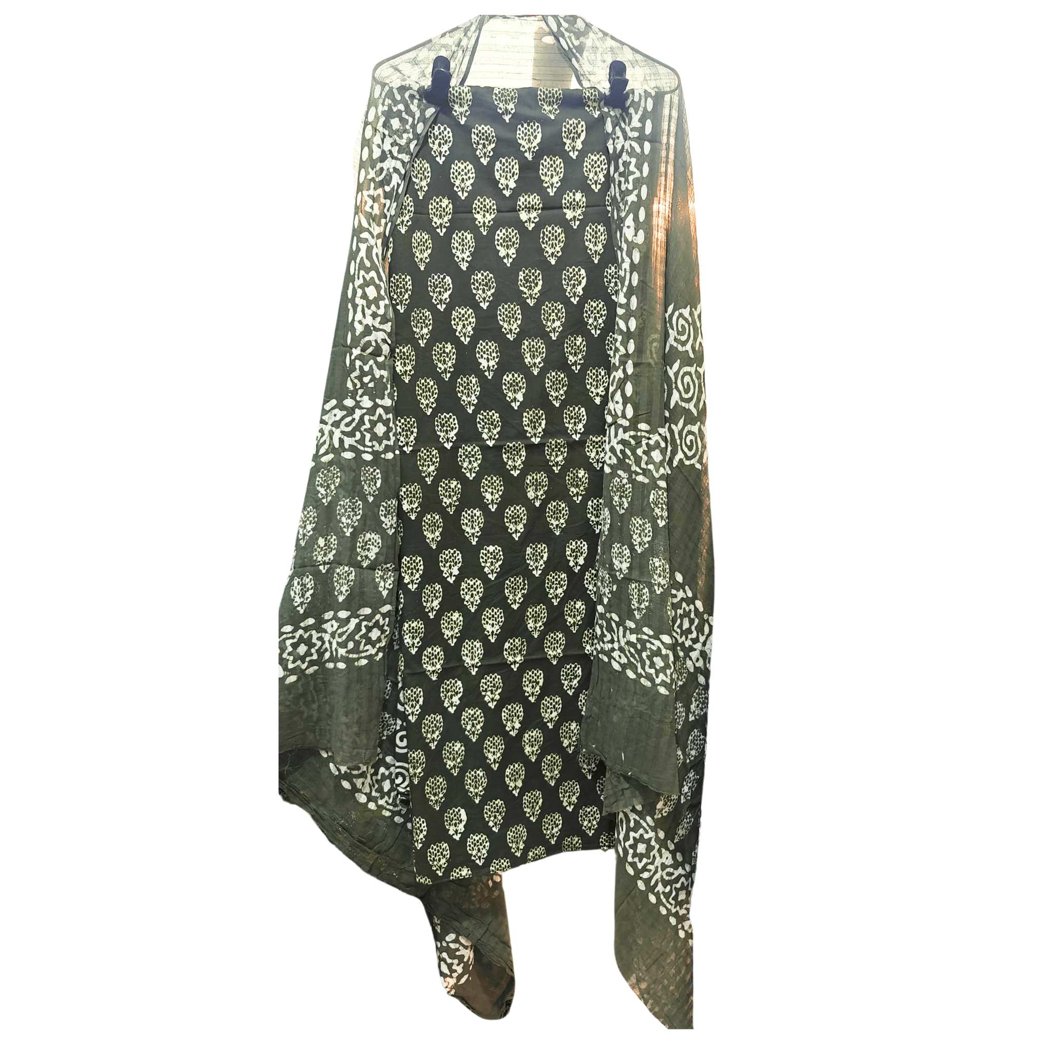 Authentic GI Certified Batik Printed Women Cotton Suit Material Dress Material With Dupatta Set