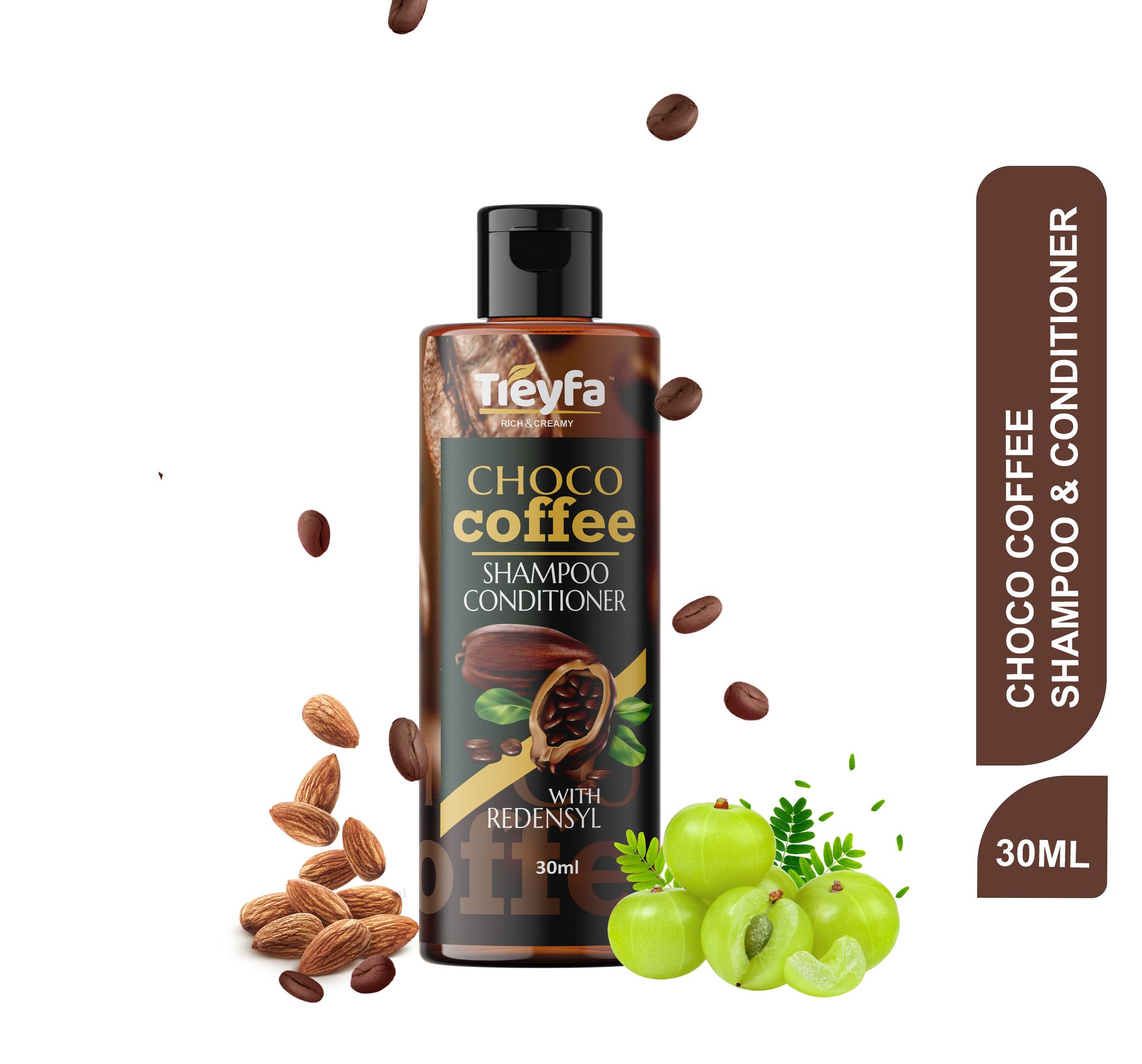 TREYFA Choco Coffee Shampoo Conditioner for Hair Fall Control, hair growth| Man & Women (30ml)