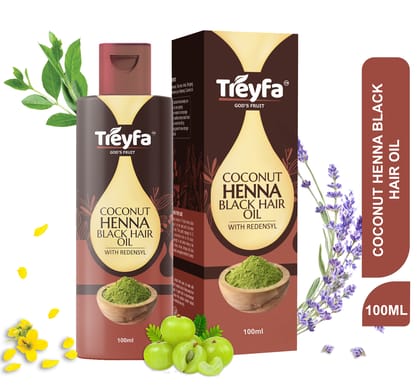 Treyfa coconut henna black hair oil for naturally black & healthy hair(100ml)