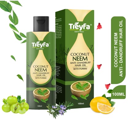 Treyfa Coconut Neem anti dandruff oil for dandruff & lice free strong silky hair(*100ml)