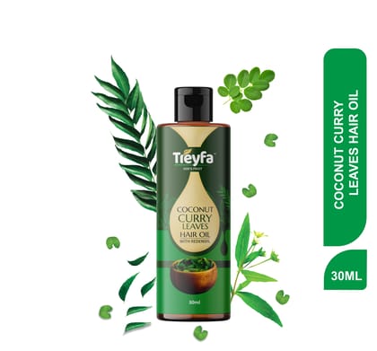 Treyfa Coconut curry leaves hair oil for hair strengthening, hair growth, and naturally black hair(30)