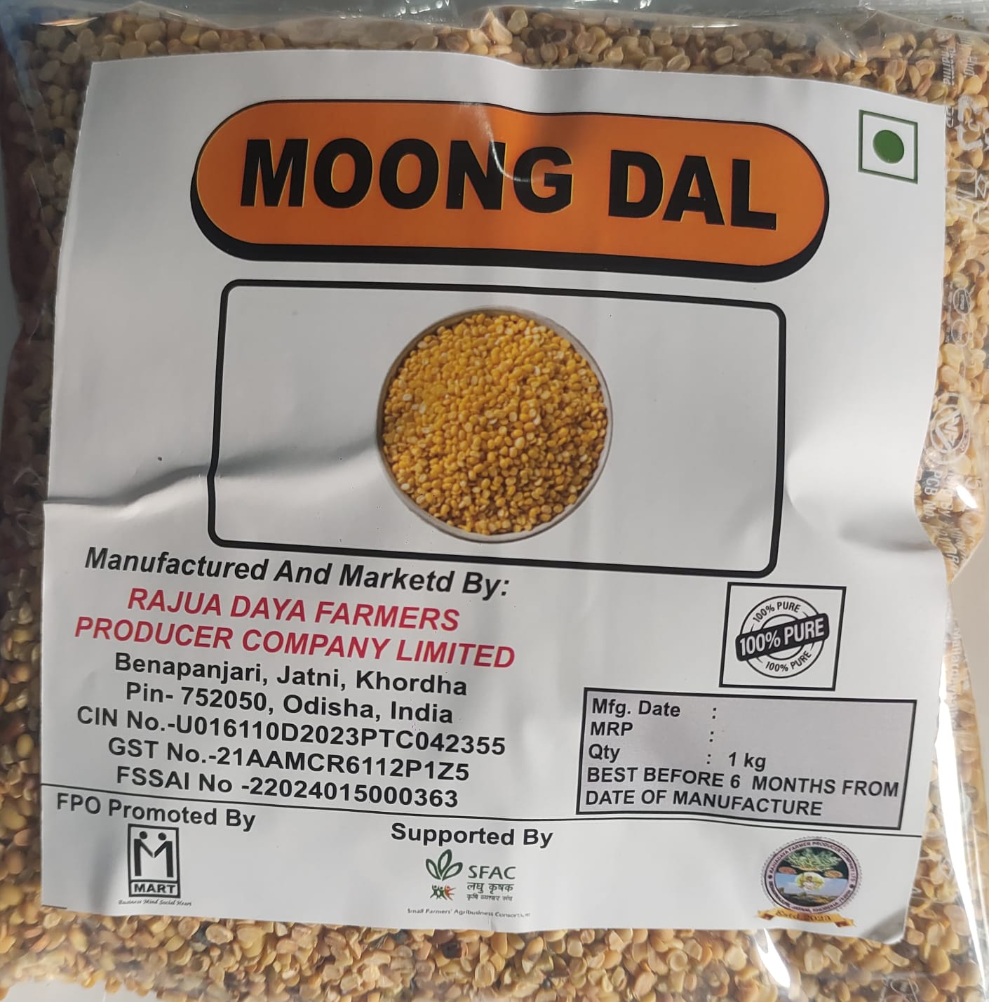 1kg Organic Moong