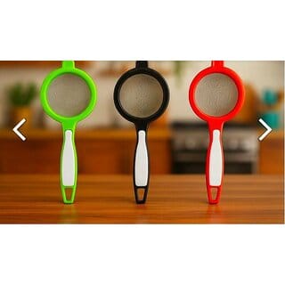 Set of 2 Tea & Coffee Strainer Filters Stainless Steel Mesh, Multicolor, Made in India