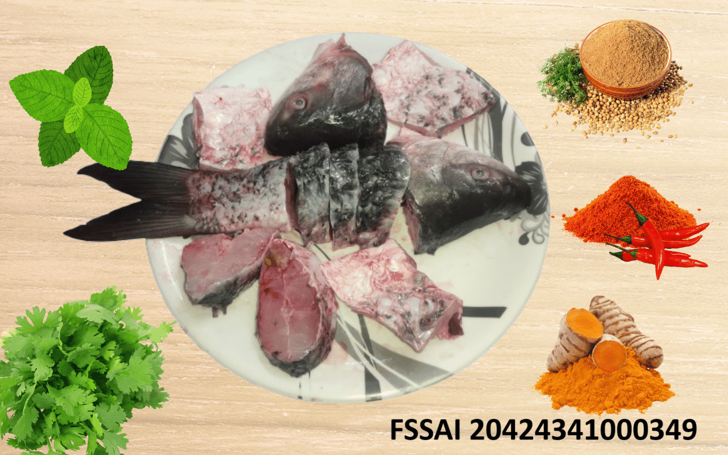 Fresh Rohu Fish Head Curry Cut, 1000 gm