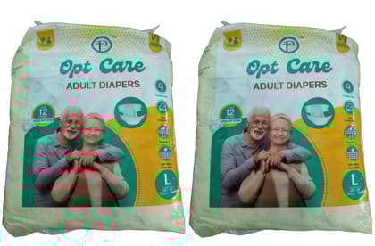 Opt Care Adult Diapers (L) - Pack of 2 X 10 Pieces = 20 Pieces