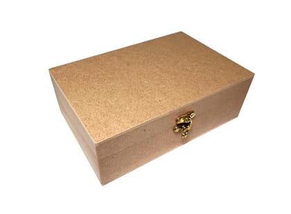 DEVESHA DIY Wooden Storage Box -  9 × 6 × 2.75 Inch | MDF Box for Art, Craft, Decoupage, Decoration & Storage