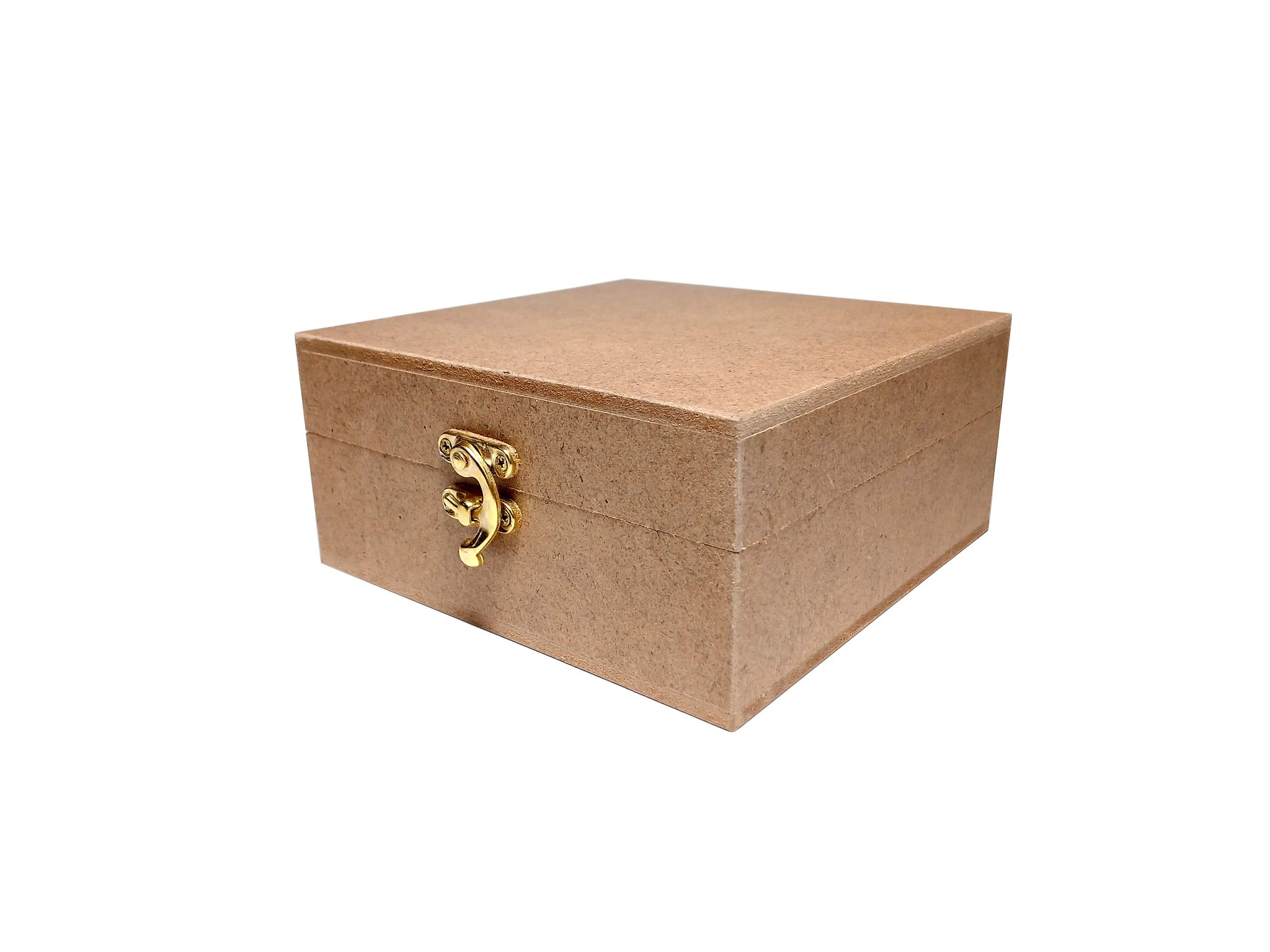 DEVESHA DIY Wooden Storage Box - 6 × 6 × 2.75 Inch | MDF Box for Art, Craft, Decoupage, Decoration & Storage | Handmade Wooden Jewelry Box with Lock