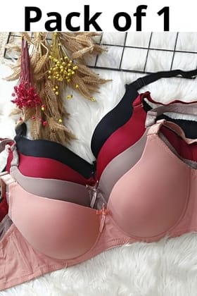 ELVEN Super Smooth Lycra Padded Women Bra | Wireless T-Shirt Bra | Full Coverage Seamless Bra | Random Colour | Pack of 1