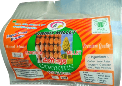 Title: Buy Vindhy Millet Cookies - Jowar with Desi Gud (Jaggery), Premium Quality Ingredients, Rich in Fiber, Protein, and Minerals