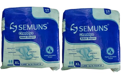 Adult Diapers, Disposable, Absorbent, Comfortable, and Skin-Friendly for Men and Women (XL, 2 Packs of 10)