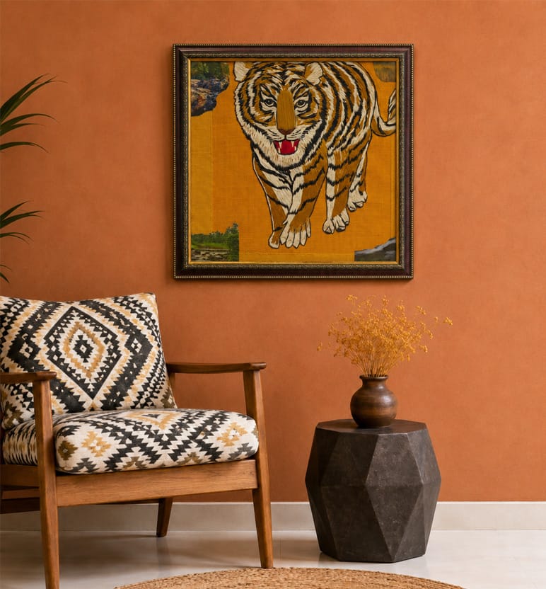 Handcrafted Jute Iranian Pattern Taka Work frame