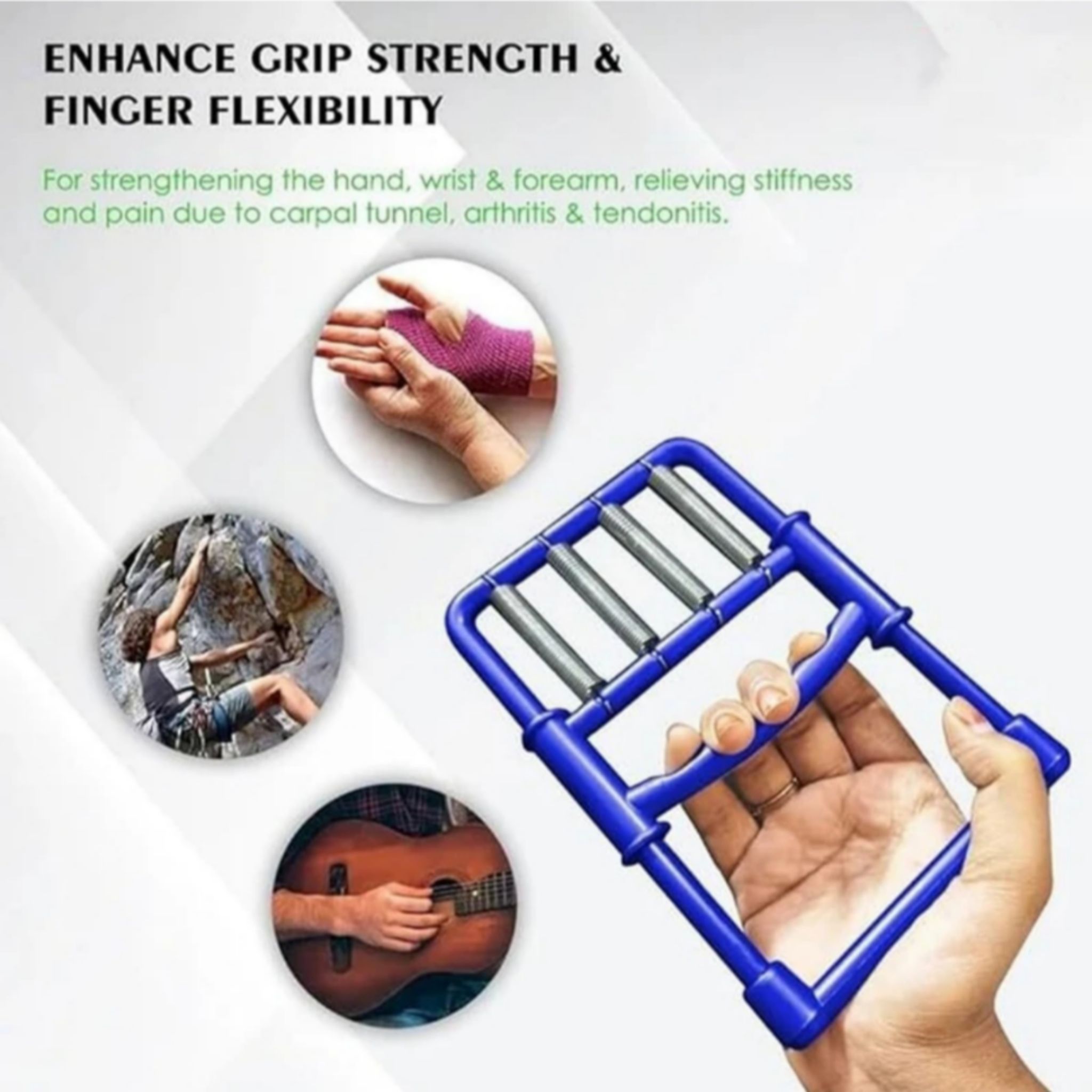 Finger & Hand Grip Exerciser Physiotherapy Quality Plastic Fitness Gripper Multicolor (Pack of 1)