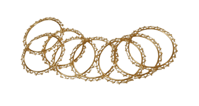  Gold Plated Glossy Finish Stylish Bangles Set for Women and Girls (Pack of 4)