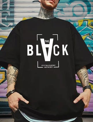 Scott Fincher Men's Casual Short Sleeve T-shirt with "The Black" Graphic in White : AA(ARN)BLACK_01