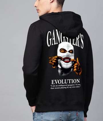 SCOTT FINCHER Men's Black Graphic Hoodie "Gangster's Evolution" : AA(RSHOD)BLACK_53 SCOTT FINCHER Men's Black Graphic Hoodie "Gangster's Evolution" : AA(RSHOD)BLACK_53