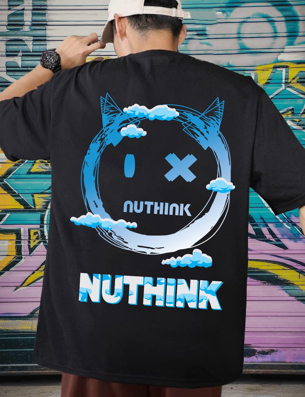 Scott Fincher Men's Casual Streetwear T-Shirt with Unique Devil Face Graphic Design : AA(ARN)BLACK_27