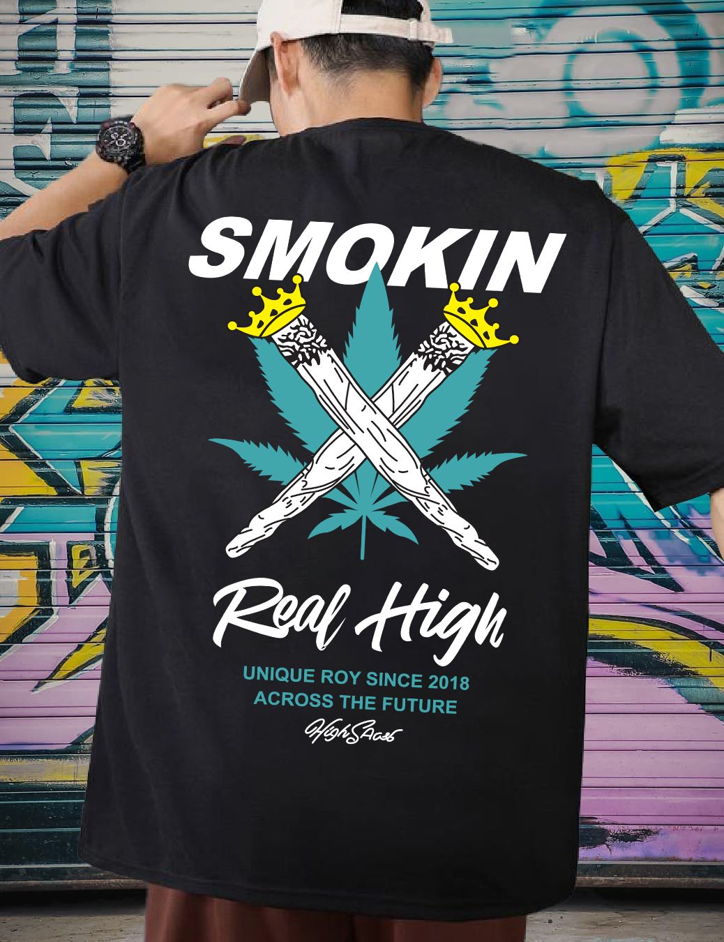 Scott Fincher Smokin' Real High" T-Shirt High Society" T-Shirt : AA(ARN)BLACK_29