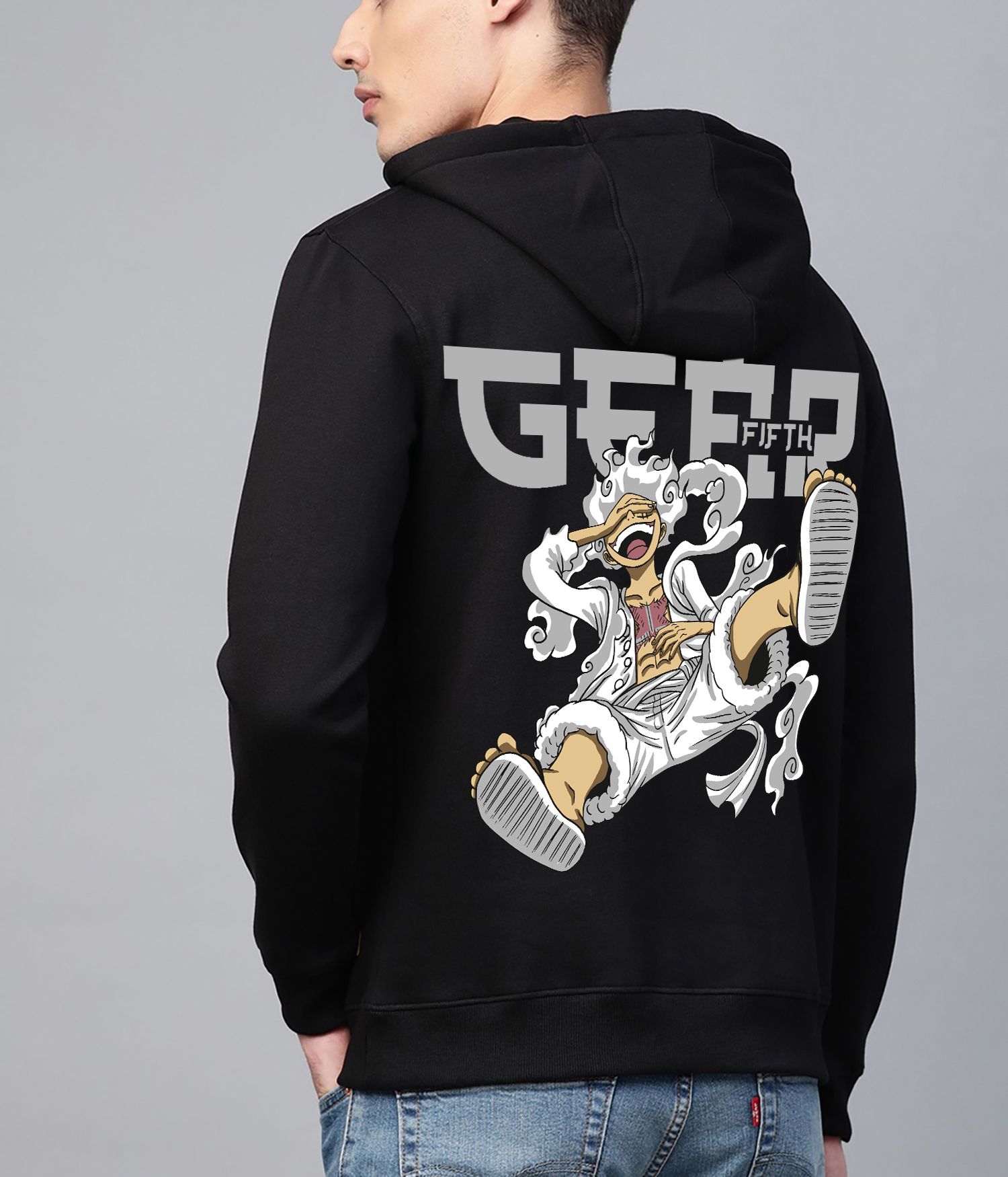 SCOTT FINCHER Men's Black Printed Black Hoodie : AA(RSHOD)BLACK_133