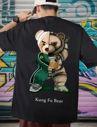 Scott Fincher Oversized T-Shirt: Kung Fu Bear Graphic Design : AA(ARN)BLACK_33 Scott Fincher Oversized T-Shirt: Kung Fu Bear Graphic Design : AA(ARN)BLACK_33