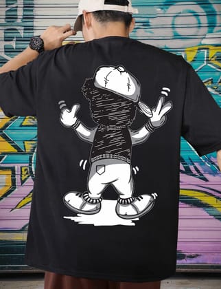 Scott Fincher Men's Oversized Halfsleeve Graphic Printed T-Shirt : AA(ARN)BLACK_34