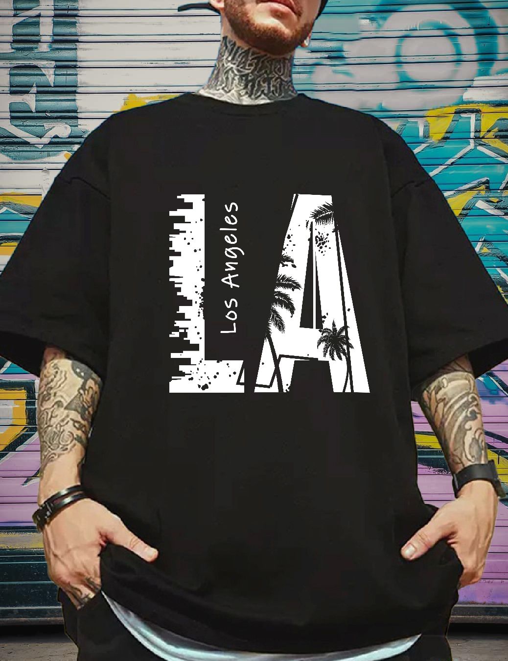 Scott Fincher Men's Oversized Halfsleeve Graphic Printed T-Shirt : AA(ARN)BLACK_49