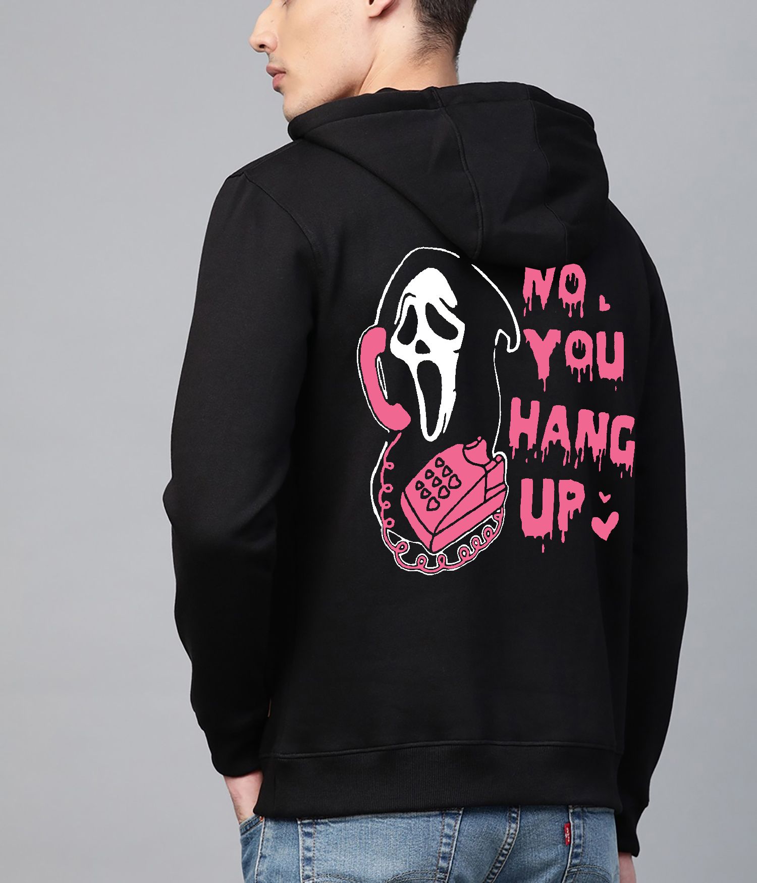 SCOTT FINCHER Black Menswear Pullover Hoodie Graphic Print Design : AA(RSHOD)BLACK_231