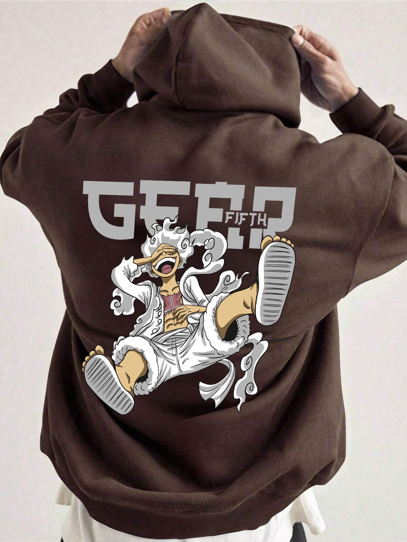 SCOTT FINCHER Graphic Hoodie Anime Printed Streetwear Harajuku Style Hip Hop Sweatshirt with Hood : AA(RSHOD)BROWN_133