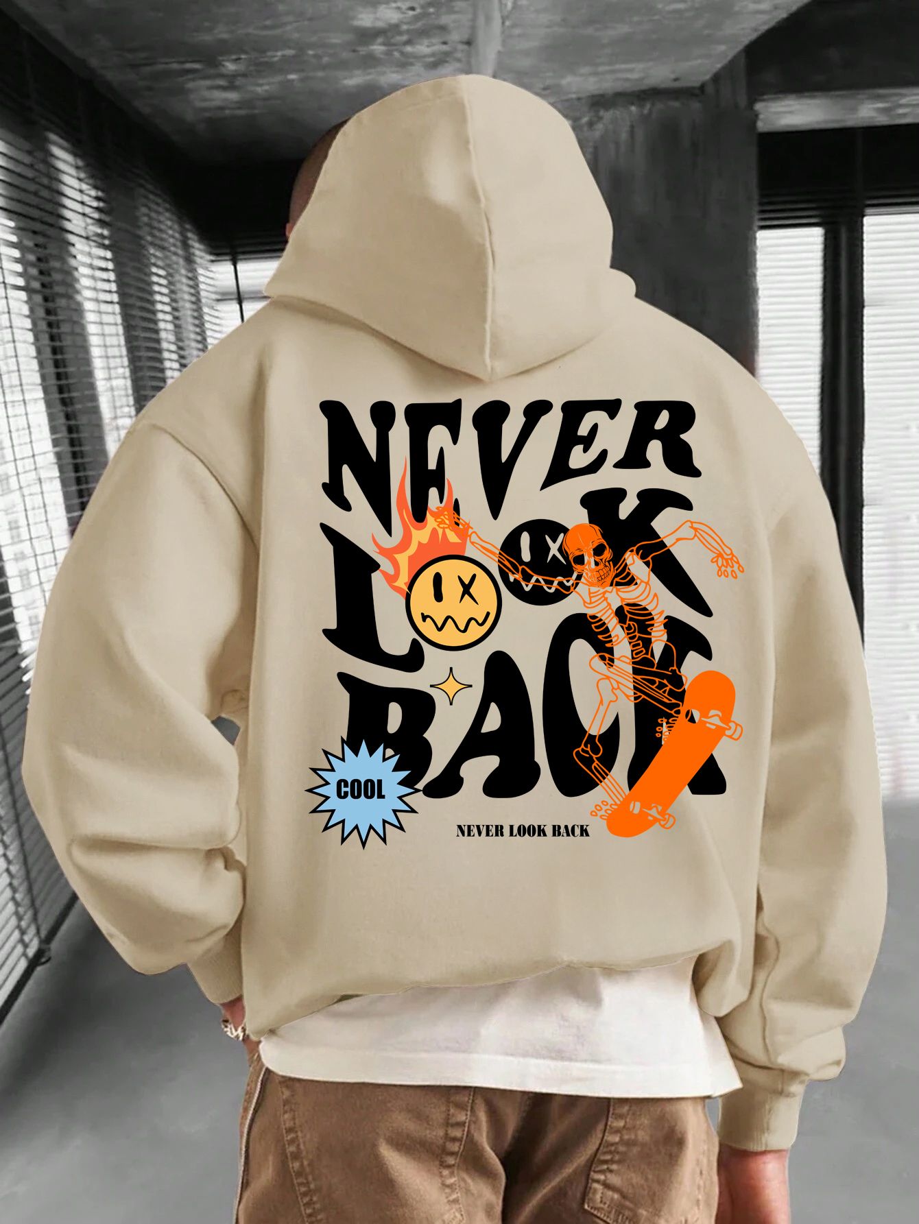 SCOTT FINCHER Men's Hip Hop Streetwear Hoodie Graphic Oversized Pullover Sweatshirt with Hood : AA(RSHOD)CREAM_201