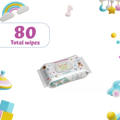 CutetotZ® Premium Organic Baby Wet Wipes | Green Seal® Certified | Pack 01 (80 Wipes)