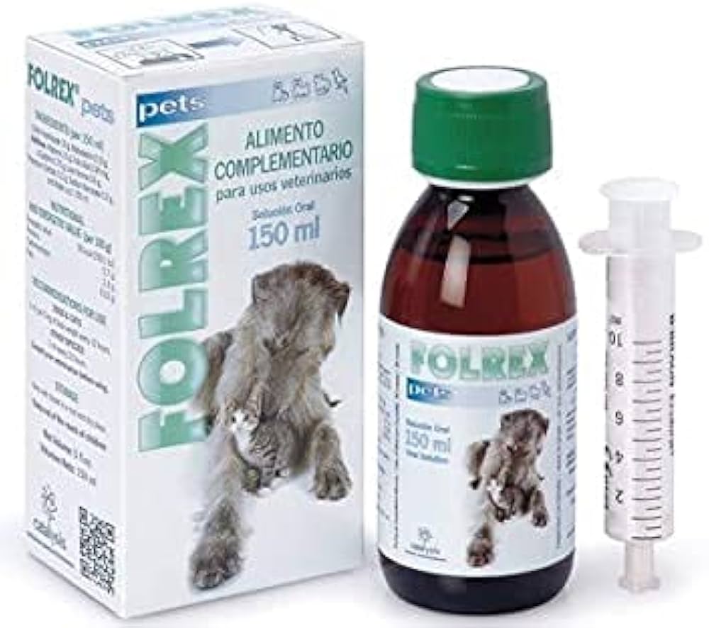 Folrex 150ml Oral Solution for Dogs and Cats - Vitamin Supplement for Pets - Helps with Skin and Coat Health, Itchy Skin, and Shedding