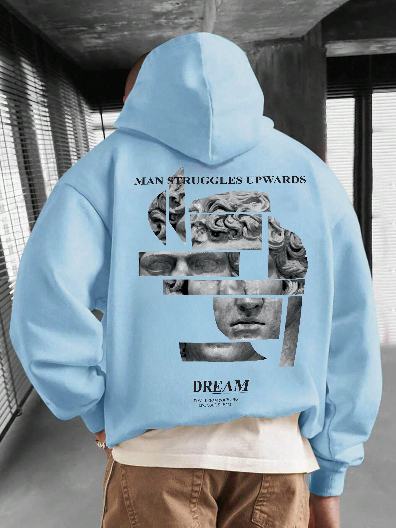 SCOTT FINCHER Men's Streetwear Graphic Printed Hoodie in Blue : AA(RSHOD)SKYBLUE_244