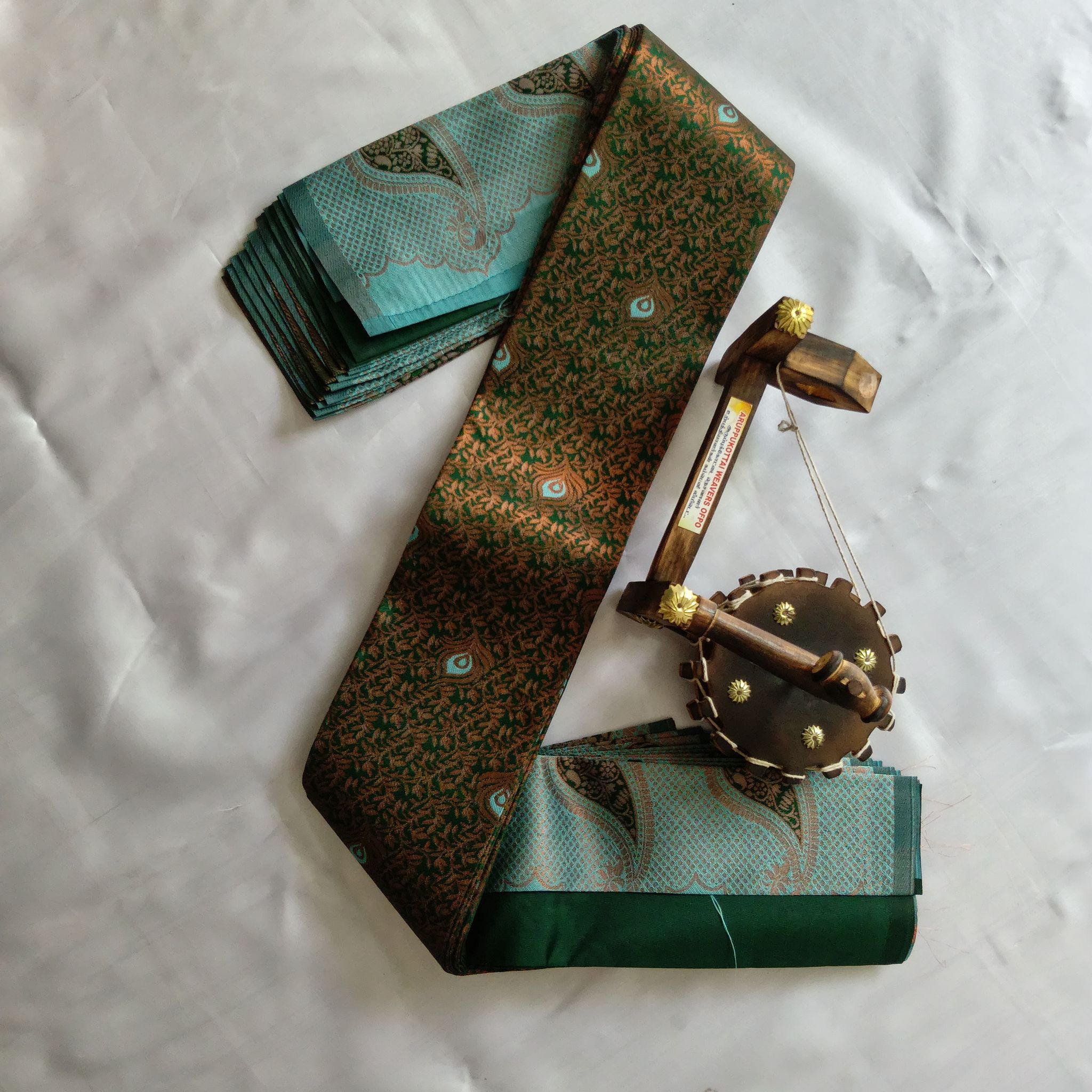 Kubera Silk Cottton Saree&nbsp;with Blouse -  Green