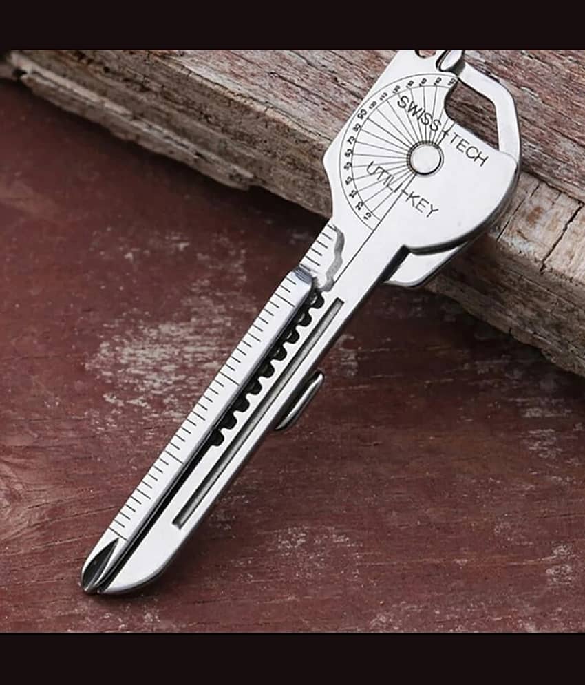 8 In 1 Multifunctional Key, Multi Shaped Pocket Tool with Mini Screwdriver, Bottle Opener, Stainless Steel Utility Gadget Perfect for Home Improvement, Automotive, Outdoor Use, Multi Tool