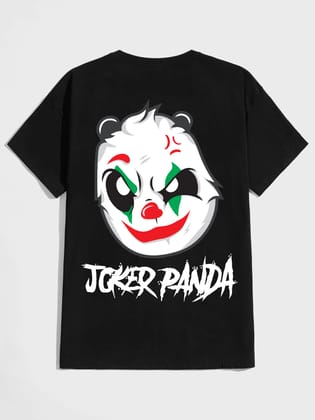 SCOTT FINCHER Men's Joker Panda T-Shirt, Streetwear Hip Hop Short Sleeve Tee, Harajuku Casual Tshirt, Panda Joker T Shirt, Funny Graphic Tees Tops : AA(HSR)BLACK_16