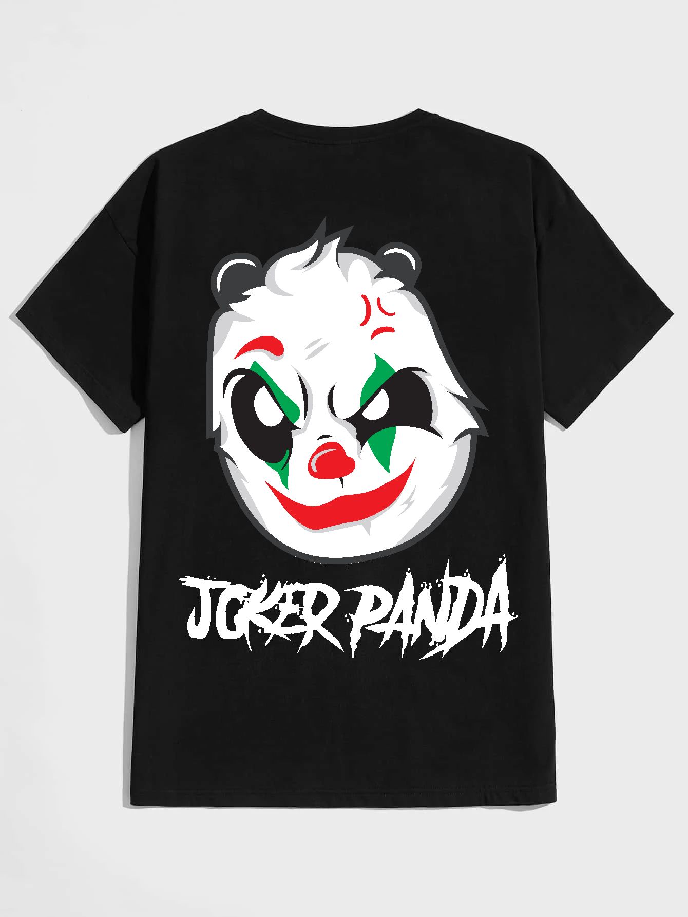 SCOTT FINCHER Men's Joker Panda T-Shirt, Streetwear Hip Hop Short Sleeve Tee, Harajuku Casual Tshirt, Panda Joker T Shirt, Funny Graphic Tees Tops : AA(HSR)BLACK_16