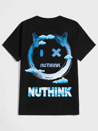 SCOTT FINCHER Men's Summer Short Sleeve T-Shirt with Blue Demon Face Graphic : AA(HSR)BLACK_27