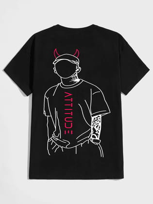 SCOTT FINCHER Men's Attitude Graphic T-Shirt : AA(HSR)BLACK_55 SCOTT FINCHER Men's Attitude Graphic T-Shirt : AA(HSR)BLACK_55
