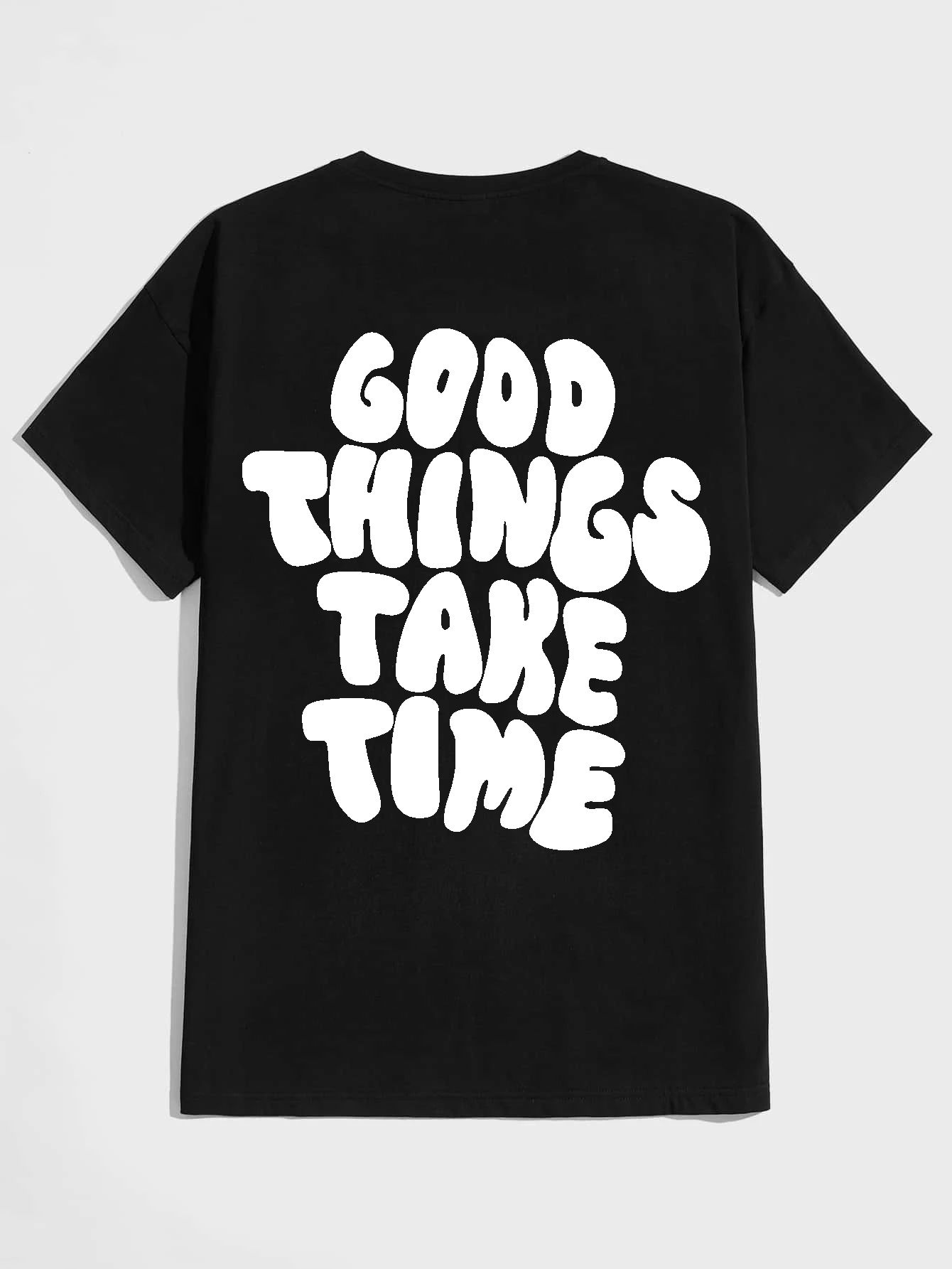 SCOTT FINCHER Men's T-Shirt with "Good Things Take Time" Print : AA(HSR)BLACK_62