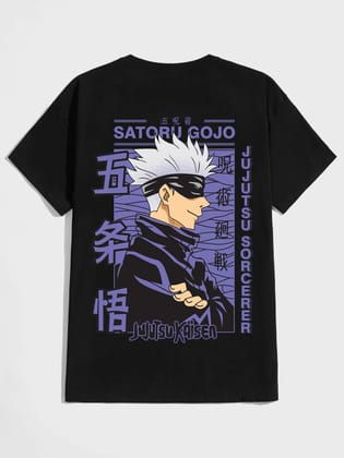 SCOTT FINCHER Men's Jujutsu Kaisen Satoru Gojo Half sleeve Graphic Print T-Shirt" : AA(HSR)BLACK_131 SCOTT FINCHER Men's Jujutsu Kaisen Satoru Gojo Half sleeve Graphic Print T-Shirt" : AA(HSR)BLACK_131
