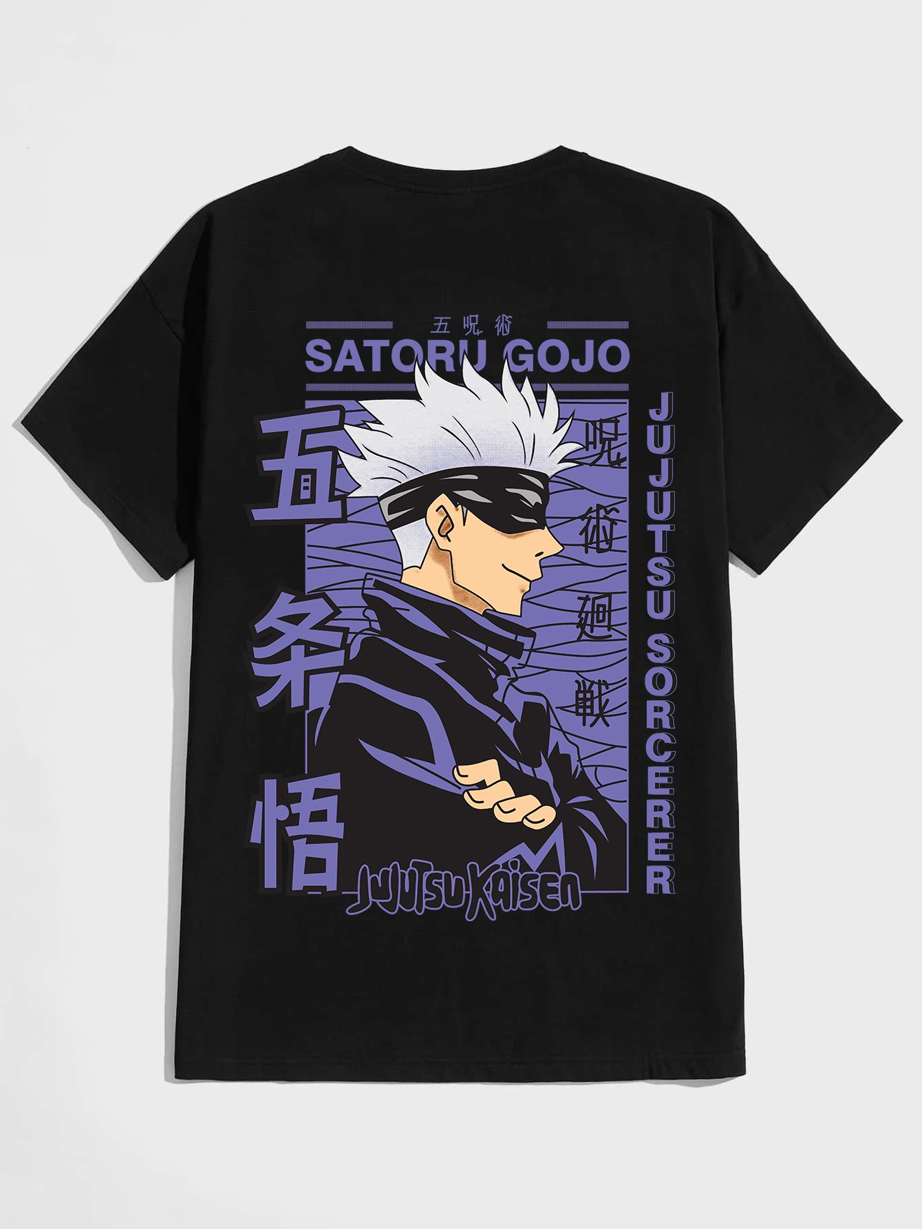 SCOTT FINCHER Men's Jujutsu Kaisen Satoru Gojo Half sleeve Graphic Print T-Shirt" : AA(HSR)BLACK_131