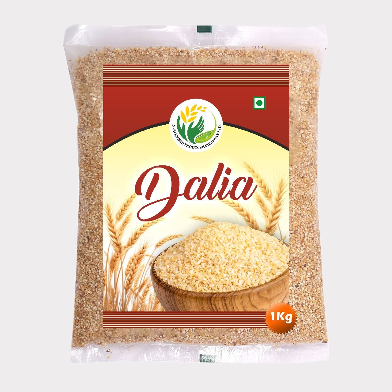 Dalia (Broken Wheat) 1 Kg by Nuh Krishi Producer Company Limited – Pure, Natural & Farm-Fresh. 