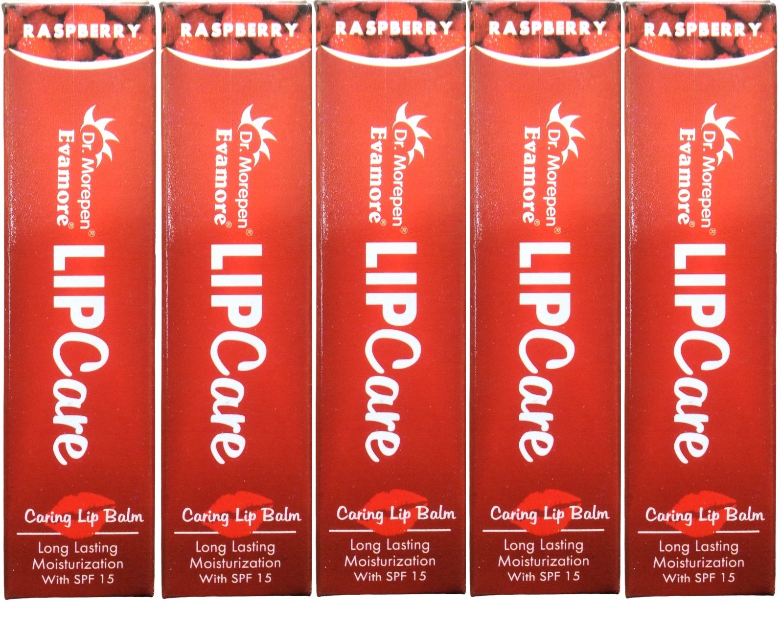 Dr. Morepen Lip Care Caring Lip Balm - Long Lasting Moisturization with SPF 15 (Pack of 5)