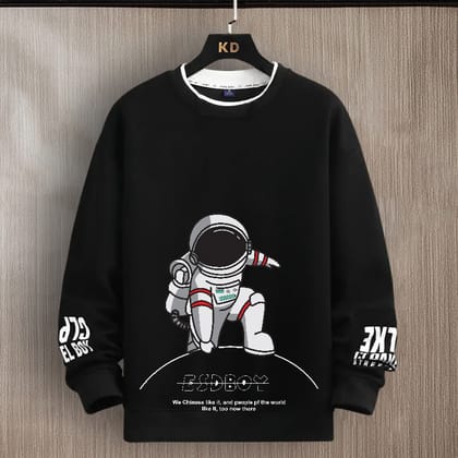 SCOTT FINCHER Men's Black Tipped Neck Full sleeve Graphic Printed T-shirt : AA(SSBTIP)BLACK_185 SCOTT FINCHER Men's Black Tipped Neck Full sleeve Graphic Printed T-shirt : AA(SSBTIP)BLACK_185