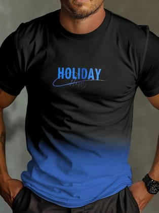 SCOTT FINCHER Men's Gradient Color Sublimation Print Short Sleeve T-Shirt Summer Casual Crew Neck Tee Shirt Tops : AA(SUB)BLACK_241