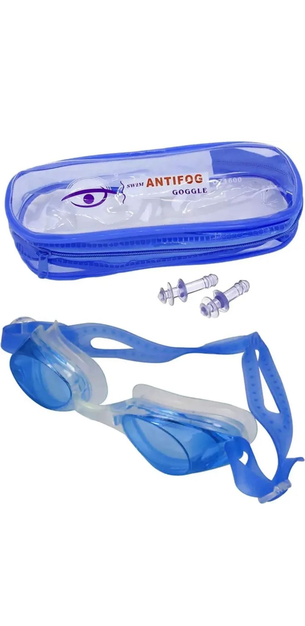  Adult Swim Goggles Set, Anti Fog Swimming Goggles with Case and Ear Plugs