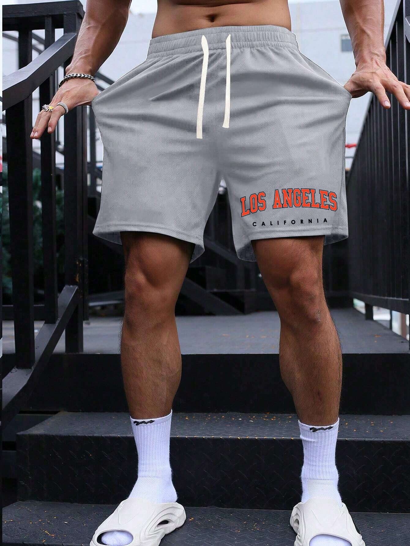 SCOTT FINCHER Men's Casual Shorts, Summer Beach Shorts, Sports Shorts, Drawstring Shorts, Elastic Waist Shorts, with Pockets, Breathable Shorts, Comfortable Shorts, Fit for Summer Wear : AA(SRT)GREY_292