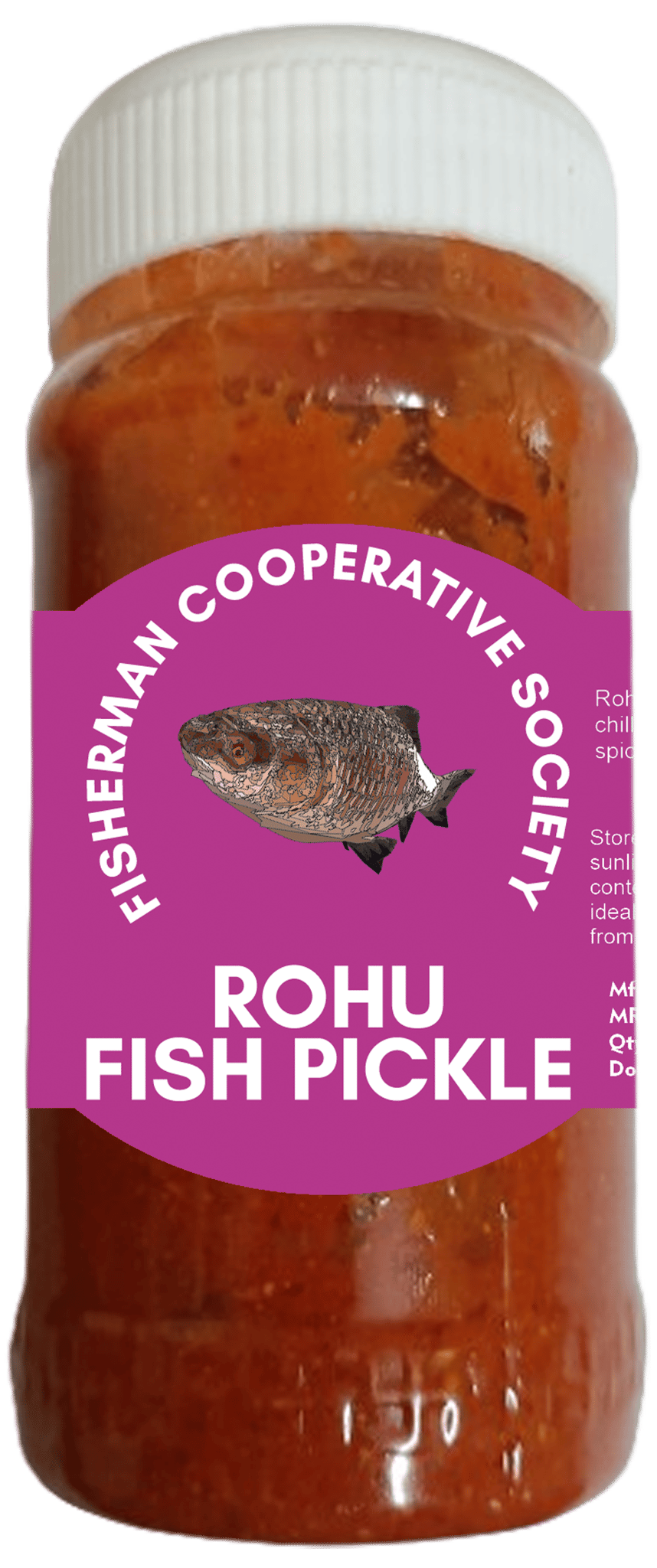 Rohu Fish Pickle | 250gm | Fresh & Spicy | Hygienically Packed. | No Preservatives | 100% Natural