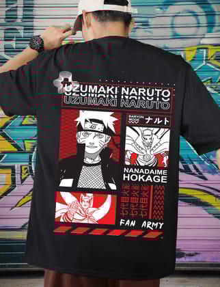 SCOTT FINCHER Men's Naruto Uzumaki T-Shirt, Men's Anime Shirt, Naruto T-Shirt, Uzumaki Naruto T-Shirt, Baryon Mode T-Shirt, Nanadaime Hokage T-Shirt, Naruto Fan Army T-Shirt : AA(ARN)BLACK_151